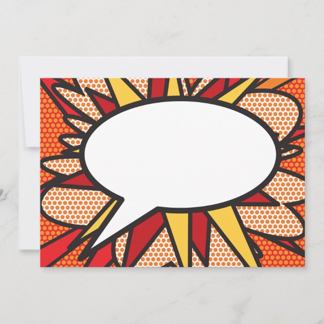 Ihr Message Speech Bubble Fun Retro Comic Book Ankündigung (Vorderseite)