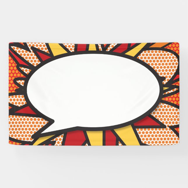 Ihr Message Speech Bubble Fun Retro Comic Book Banner (Horizontal)