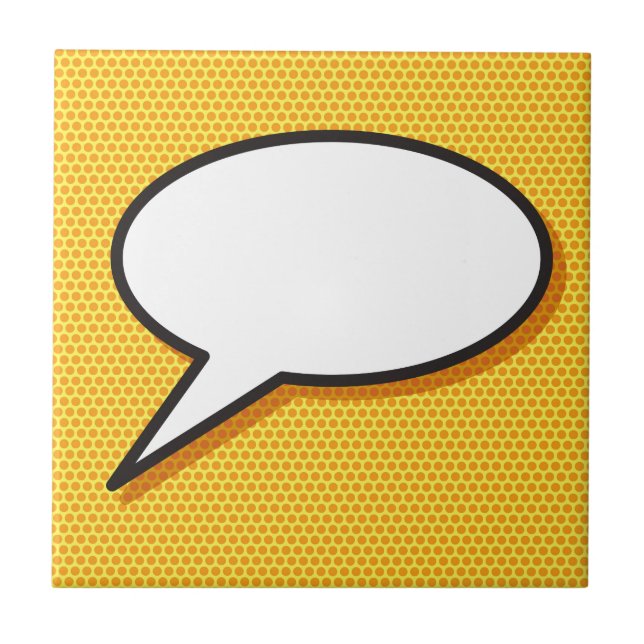 Ihr Message Speech Bubble Fun Retro Comic Book Fliese (Vorderseite)