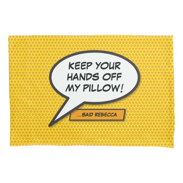 Ihr Message Speech Bubble Fun Retro Comic Book Kissenbezug (Vorderseite)