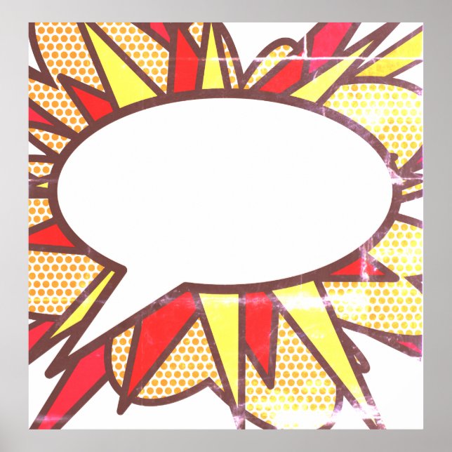 Ihr Message Speech Bubble Fun Retro Comic Book Poster (Vorne)