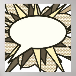 Ihr Message Speech Bubble Fun Retro Comic Book Poster