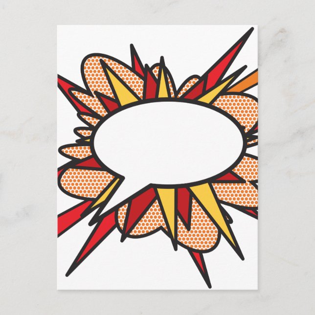 Ihr Message Speech Bubble Fun Retro Comic Book Postkarte (Vorderseite)