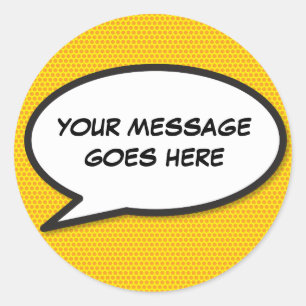 Ihr Message Speech Bubble Fun Retro Comic Book Runder Aufkleber