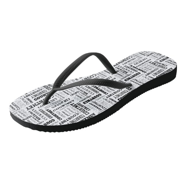 Ihr (mittlere Länge) Name ist all darüber Flip Flops (Schrägansicht)