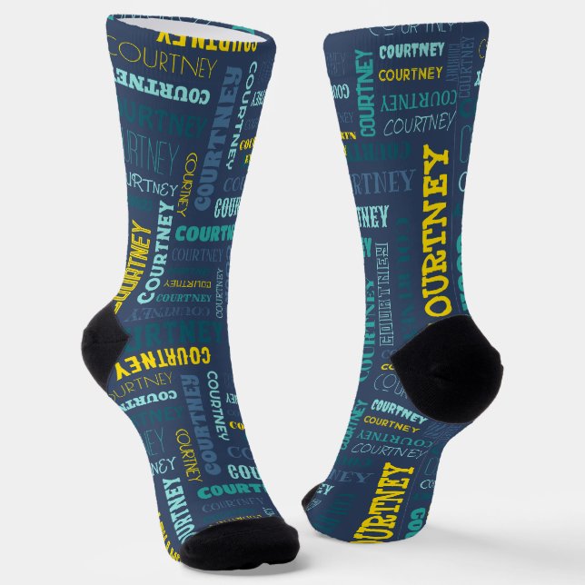 Ihr (mittlere Länge) Name ist all darüber Socken (Gewinkelt)