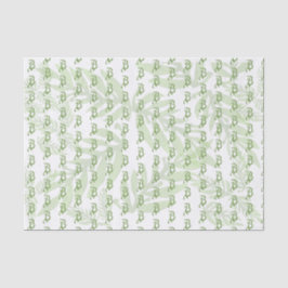 Ihr Monogramm auf grüne Blätter Seidenpapier