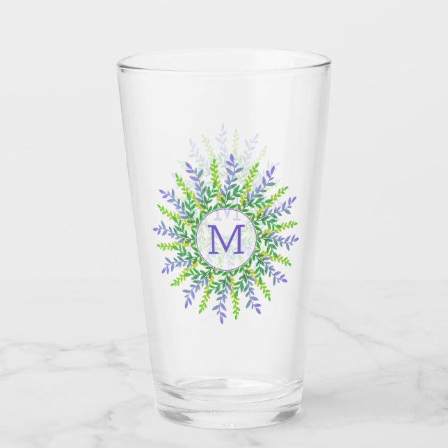 Ihr Monogramm aus Leaf-Rahmen-Druckglas Glas (Vorderseite)