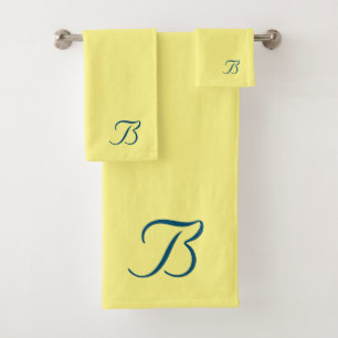 Ihr Monogramm B Gelb Badhandtuch Set