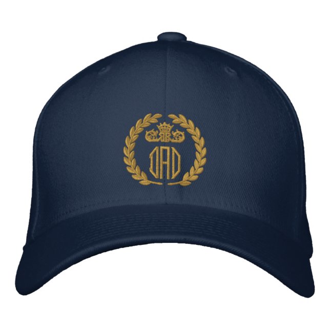 Ihr Monogramm bis zu 3 Buchstaben Laurels Stickere Bestickte Kappe (Vorderseite)