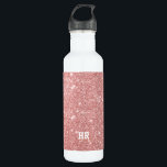 IHR MONOGRAMM elegantes Trinkflasche<br><div class="desc">Eleganter Chic-LuxusImitat-Glitzer-Rosen-Gold</div>