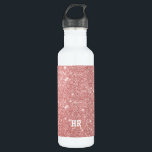 IHR MONOGRAMM elegantes Trinkflasche<br><div class="desc">Eleganter Chic-LuxusImitat-Glitzer-Rosen-Gold</div>