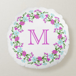 Ihr Monogramm in der Blume Rahmen werfen Kissen