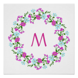 Ihr Monogramm in einem benutzerdefinierten Blume-R Poster