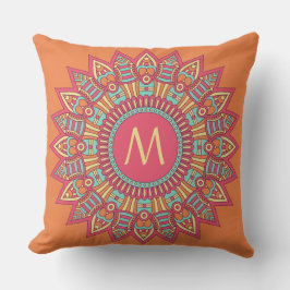 Ihr Monogramm in einem Boho Frame Wurfkissen Kissen Für Draußen