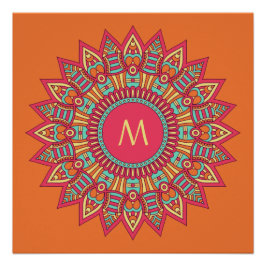 Ihr Monogramm in einem eigenen Boho-Rahmen-Poster Poster