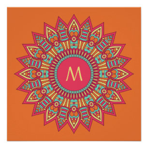 Ihr Monogramm in einem eigenen Boho-Rahmen-Poster Poster