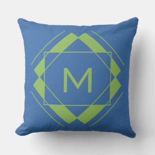 Ihr Monogramm in einem geometrischen Muster-Wurfki Kissen Für Draußen