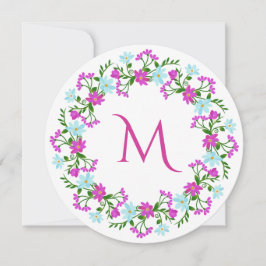 Ihr Monogramm in einer Blume Rahmen benutzerdefini Einladung