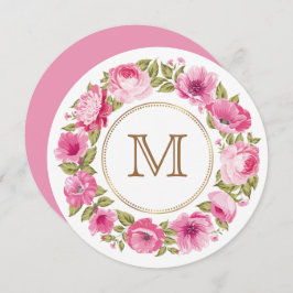 Ihr Monogramm in einer Blume Rahmen benutzerdefini Einladung