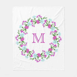 Ihr Monogramm in einer Blume-Rahmen-Decken Fleecedecke