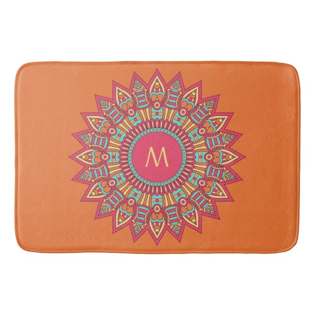 Ihr Monogramm in einer Boho-Rahmen-Badematte Badematte (Vorderseite)