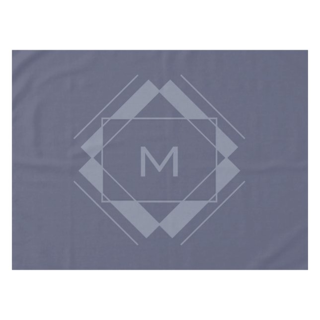 Ihr Monogramm in geometrischem Mustertuch Tischdecke (Vorderseite (Horizontal))