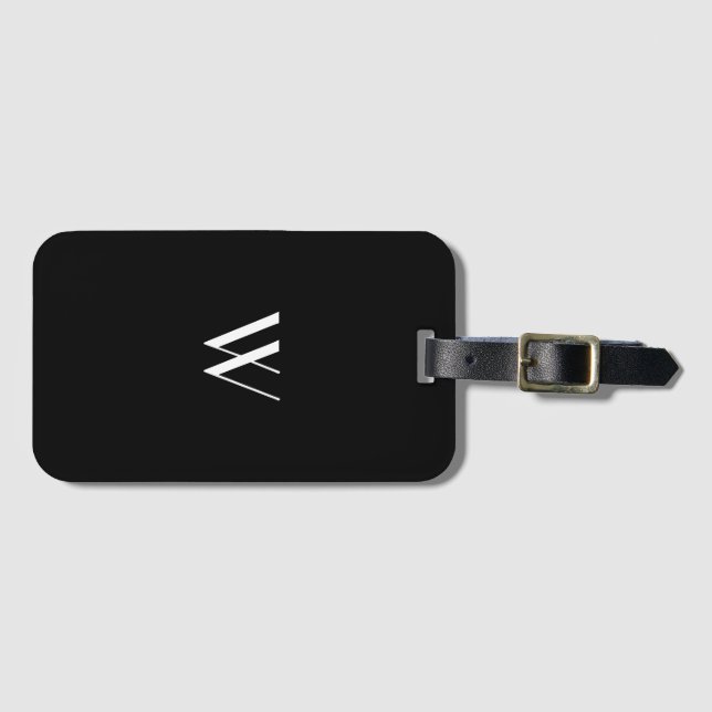 Ihr Monogramm in Schwarzweiß    Gepäckanhänger (Vorderseite (Horizontal))