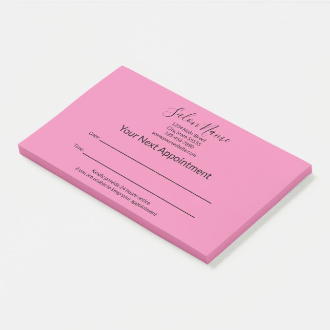 Ihr nächster Termin Schönheitssalon Rosa und Schwa Post-it Klebezettel (angewinkelt)
