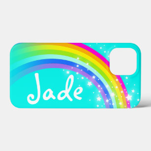 Ihr Name 4 Buchstaben Regenbogenaqua Case-Mate iPhone Hülle