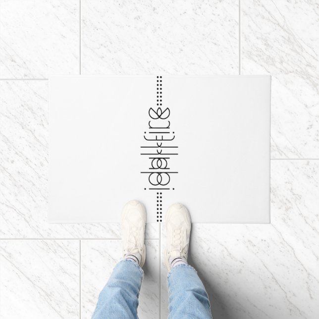 Ihr Name als Alien Glyphen einzigartig weiß Fußmatte (Indoor)