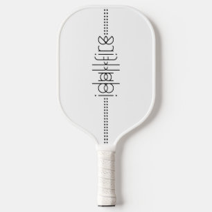 Ihr Name als Alien Glyphen einzigartig weiß Pickleball Schläger