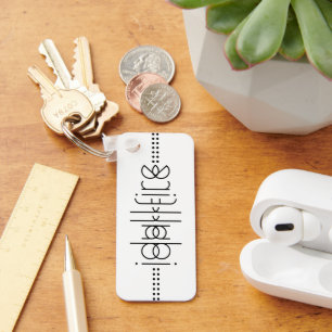 Ihr Name als Alien Glyphen einzigartig weiß Schlüsselanhänger