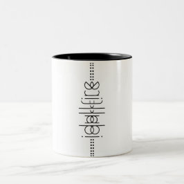 Ihr Name als Alien Glyphen einzigartig weiß Zweifarbige Tasse