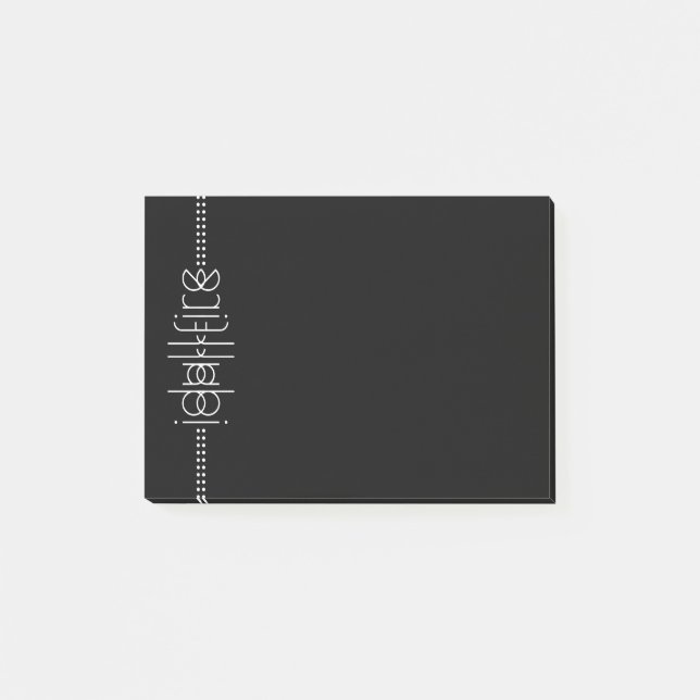 Ihr Name als Alien Glyphen Unique Black Post-it Klebezettel (Vorderseite)