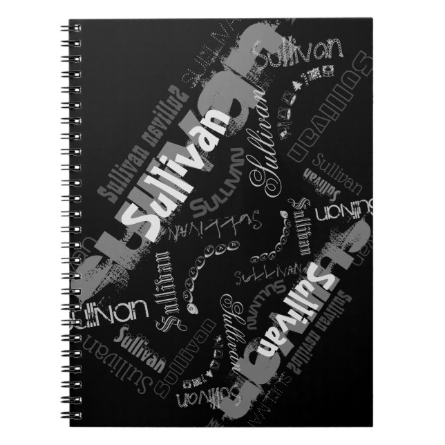 Ihr Name als Ihr edles Black Spiralheft! Notizblock (Vorderseite)