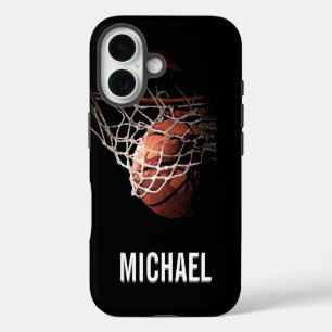 Ihr Name Anpassbare Basketball-Kunst iPhone 16 Hülle