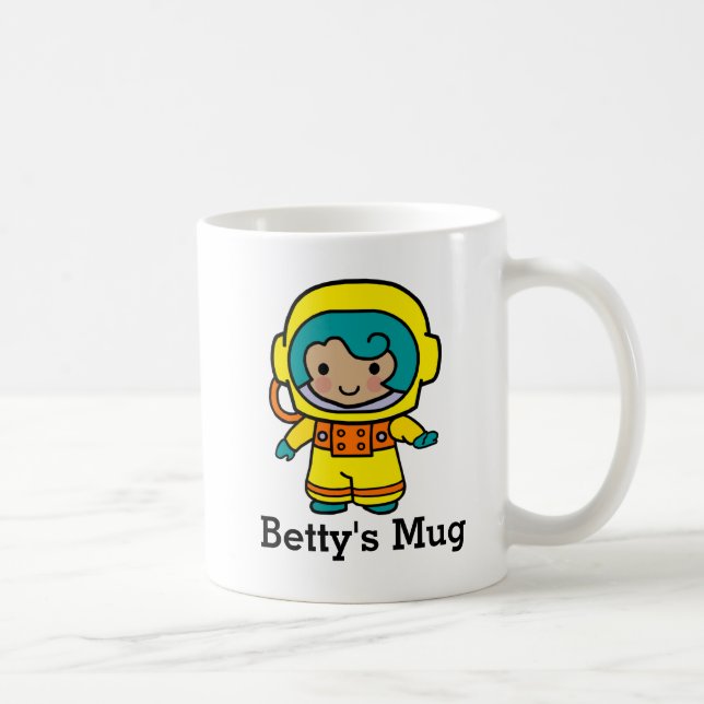 Ihr Name Astronaut Girl in Spacesuit Kaffeetasse (Rechts)