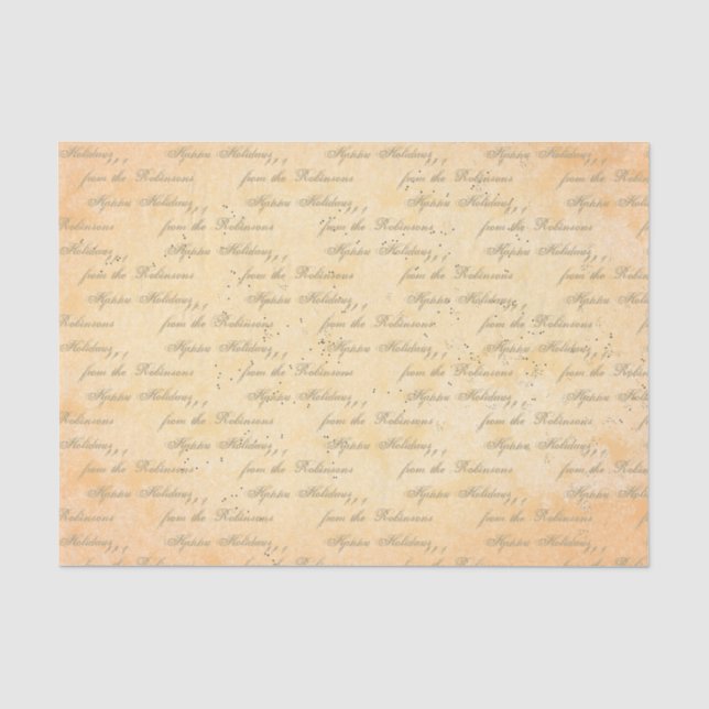 Ihr Name auf Antiqued Seidenpapier (Vorderseite)