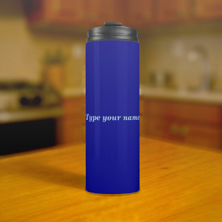 Ihr Name auf blauem Tumbler Thermosbecher