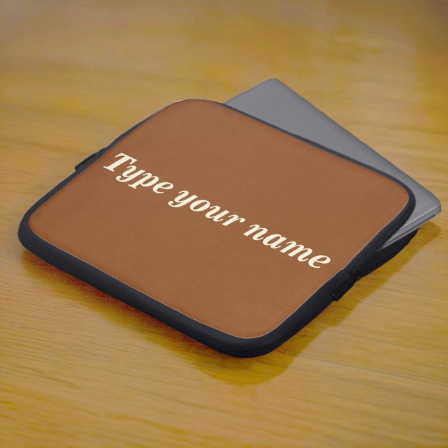 Ihr Name auf brauner Laptop-Hülle Laptopschutzhülle (Brown laptop sleeve with your name)
