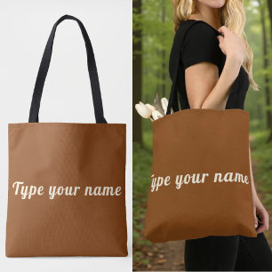 Ihr Name auf brauner Tragetasche Tasche