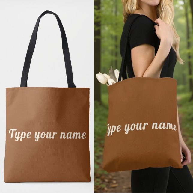 Ihr Name auf brauner Tragetasche Tasche (Brown tote bag with your name)