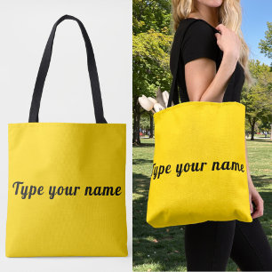 Ihr Name auf gelber Tragetasche Tasche