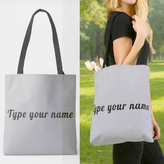 Ihr Name auf grauer Tragetasche Tasche (Gray tote bag with your name)