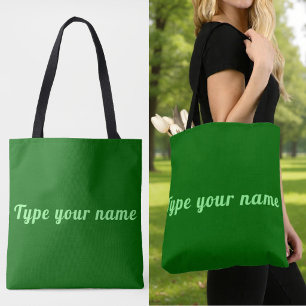 Ihr Name auf grüner Tragetasche Tasche