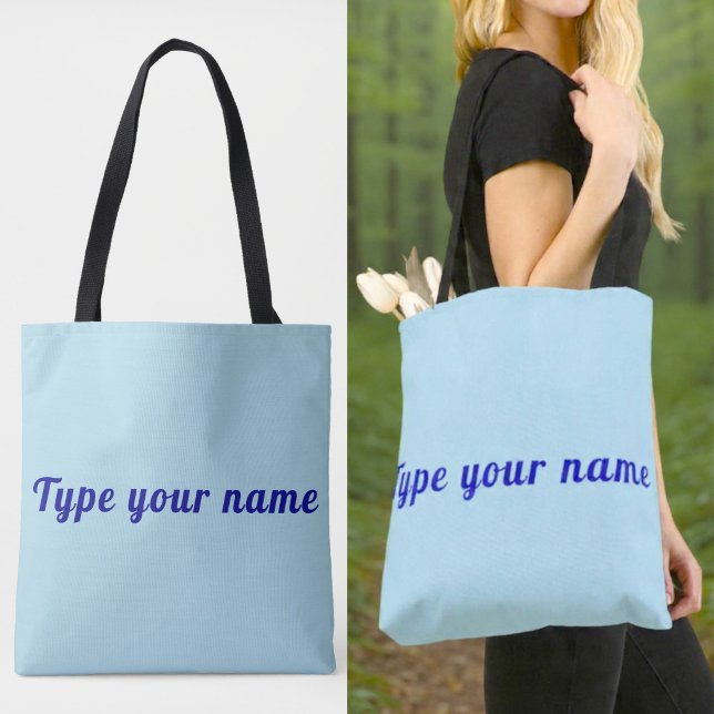 Ihr Name auf hellblauer Tragetasche Tasche (Light blue tote bag with your name)