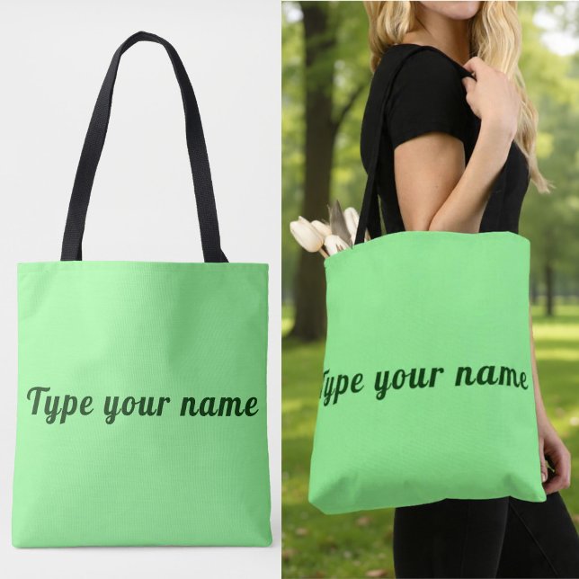 Ihr Name auf hellgrüner Tote-Tasche Tasche (Light green tote bag with your name)