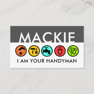Ihr Name auf Kreativ-Handwerker-Icons-Schildern Visitenkarte