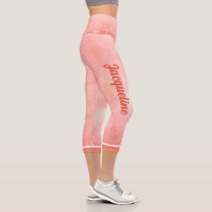 Ihr Name auf Marmorblende Capri Leggings